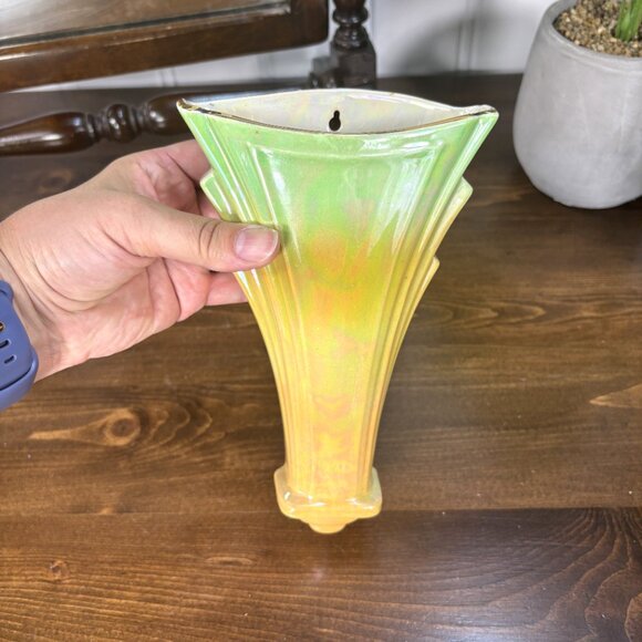 Vintage Wall Pocket Vase Royal Winton Grimwades Art Deco Iridescent Lusterware - Picture 3 of 16